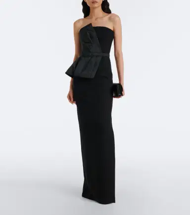 Safiyaa Kasia draped crêpe gown | Thumbnail 3 Safiyaa Kasia draped crêpe gown | Thumbnail 3