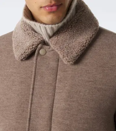 Canali Shearling-trimmed wool and cashmere jacket | Thumbnail 7 Canali Shearling-trimmed wool and cashmere jacket | Thumbnail 7