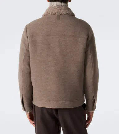 Canali Shearling-trimmed wool and cashmere jacket | Thumbnail 8 Canali Shearling-trimmed wool and cashmere jacket | Thumbnail 8