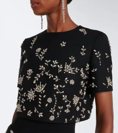Oscar de la Renta Embellished wool-blend bustier gown | Thumbnail 6 Oscar de la Renta Embellished wool-blend bustier gown | Thumbnail 6