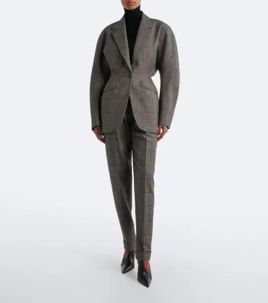 Mugler Checked wool straight pants | Thumbnail 2 Mugler Checked wool straight pants | Thumbnail 2