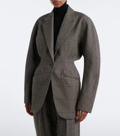 Mugler Checked oversized wool jacket | Thumbnail 2 Mugler Checked oversized wool jacket | Thumbnail 2