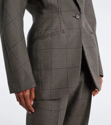 Mugler Checked oversized wool jacket | Thumbnail 3 Mugler Checked oversized wool jacket | Thumbnail 3