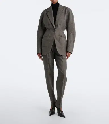 Mugler Checked oversized wool jacket | Thumbnail 5 Mugler Checked oversized wool jacket | Thumbnail 5