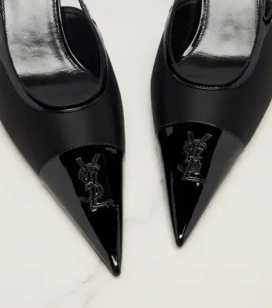 Saint Laurent Renée satin and leather slingback pumps | Thumbnail 4 Saint Laurent Renée satin and leather slingback pumps | Thumbnail 4