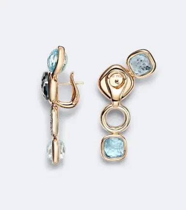 Pomellato Nudo 18kt white and rose gold drop earrings with topaz and diamonds | Thumbnail 2 Pomellato Nudo 18kt white and rose gold drop earrings with topaz and diamonds | Thumbnail 2