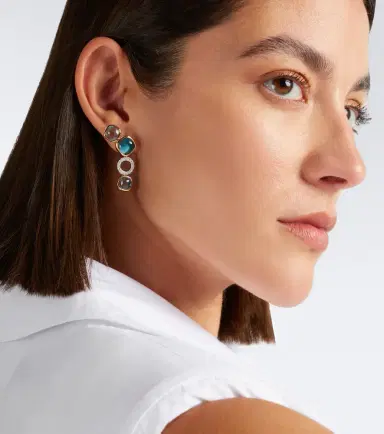 Pomellato Nudo 18kt white and rose gold drop earrings with topaz and diamonds | Thumbnail 4 Pomellato Nudo 18kt white and rose gold drop earrings with topaz and diamonds | Thumbnail 4