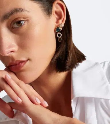Pomellato Nudo 18kt white and rose gold drop earrings with topaz and diamonds | Thumbnail 5 Pomellato Nudo 18kt white and rose gold drop earrings with topaz and diamonds | Thumbnail 5