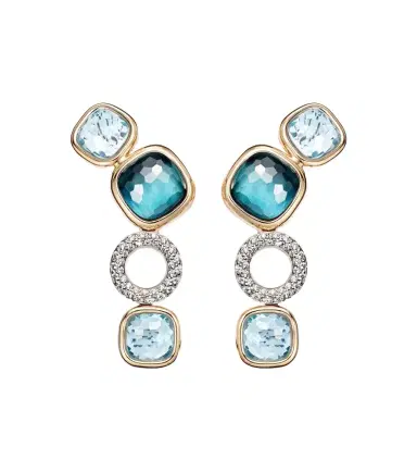 Pomellato Nudo 18kt white and rose gold drop earrings with topaz and diamonds | Thumbnail 1 Pomellato Nudo 18kt white and rose gold drop earrings with topaz and diamonds | Thumbnail 1