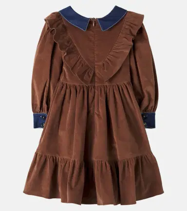 Patachou Denim-trimmed cotton-blend corduroy dress | Thumbnail 2 Patachou Denim-trimmed cotton-blend corduroy dress | Thumbnail 2