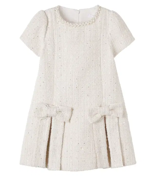 Sequined bow-detail tweed dress Sequined bow-detail tweed dress