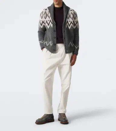 Eleventy Cashmere and silk jacquard cardigan | Thumbnail 2 Eleventy Cashmere and silk jacquard cardigan | Thumbnail 2