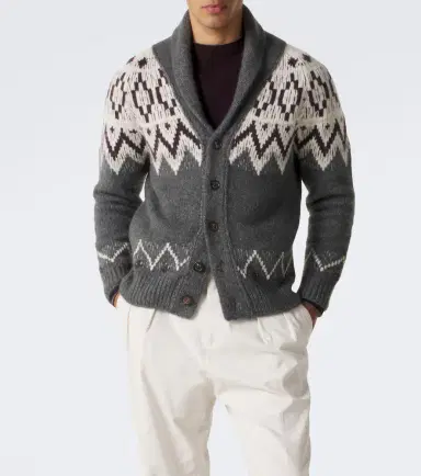 Eleventy Cashmere and silk jacquard cardigan | Thumbnail 3 Eleventy Cashmere and silk jacquard cardigan | Thumbnail 3