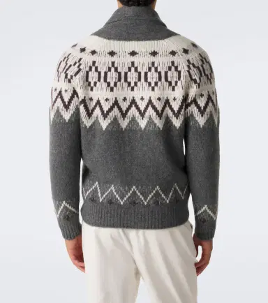 Eleventy Cashmere and silk jacquard cardigan | Thumbnail 5 Eleventy Cashmere and silk jacquard cardigan | Thumbnail 5