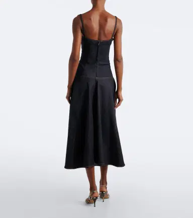 Jacquemus Pina de-Nîmes gathered denim midi dress | Thumbnail 2 Jacquemus Pina de-Nîmes gathered denim midi dress | Thumbnail 2