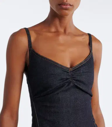 Jacquemus Pina de-Nîmes gathered denim midi dress | Thumbnail 4 Jacquemus Pina de-Nîmes gathered denim midi dress | Thumbnail 4
