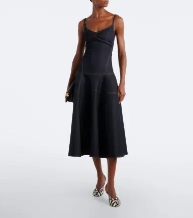 Jacquemus Pina de-Nîmes gathered denim midi dress | Thumbnail 5 Jacquemus Pina de-Nîmes gathered denim midi dress | Thumbnail 5