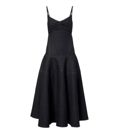 Jacquemus Pina de-Nîmes gathered denim midi dress | Thumbnail 1 Jacquemus Pina de-Nîmes gathered denim midi dress | Thumbnail 1