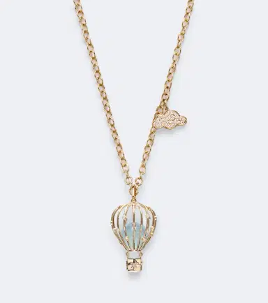 Sydney Evan Hot Air Balloon and Cloud 14kt gold chain necklace with aquamarine and diamonds | Thumbnail 2 Sydney Evan Hot Air Balloon and Cloud 14kt gold chain necklace with aquamarine and diamonds | Thumbnail 2