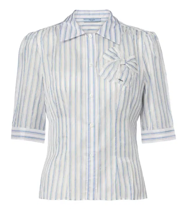Bow-detail striped shirt Bow-detail striped shirt