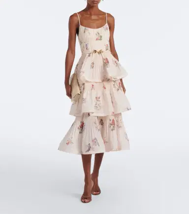 Zimmermann Pleated tiered floral midi dress | Thumbnail 2 Zimmermann Pleated tiered floral midi dress | Thumbnail 2