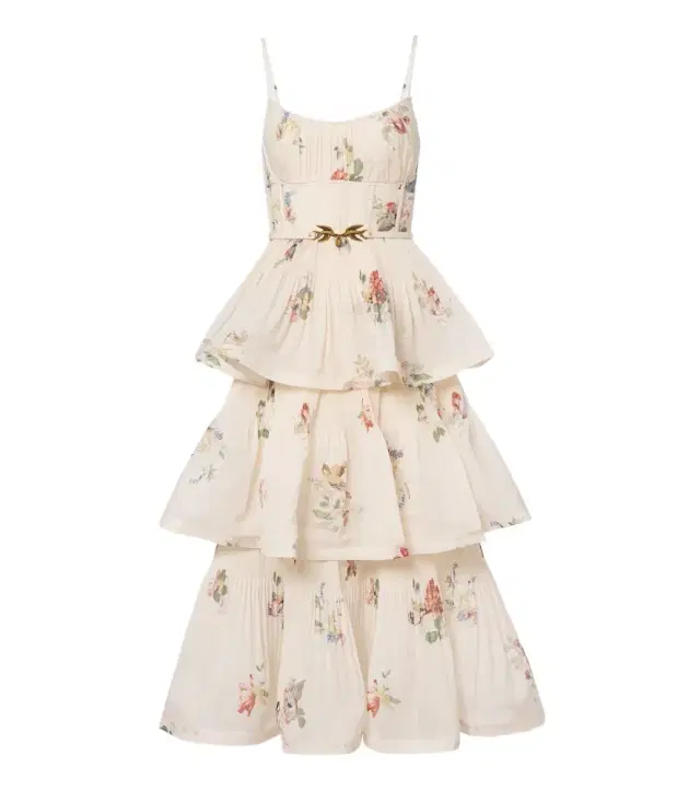 Pleated tiered floral midi dress Pleated tiered floral midi dress