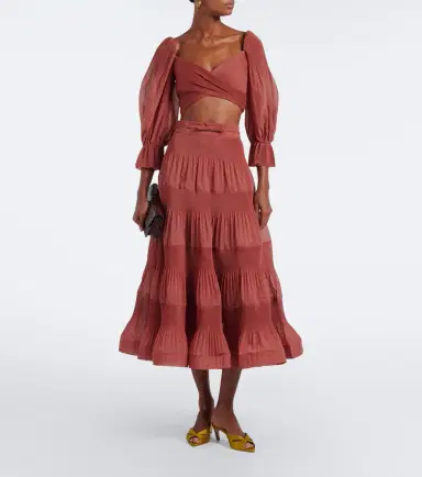 Zimmermann Belted pleated midi skirt | Thumbnail 2 Zimmermann Belted pleated midi skirt | Thumbnail 2