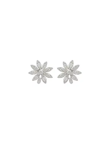 Wish Fine Jewelry 2.26ct Diamond 18K Gold Illusion Flower Stud Earrings | Thumbnail 1 Wish Fine Jewelry 2.26ct Diamond 18K Gold Illusion Flower Stud Earrings | Thumbnail 1