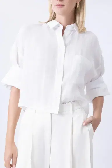 TWP Next Ex Buttoned Linen Shirt - White | Thumbnail 3 TWP Next Ex Buttoned Linen Shirt - White | Thumbnail 3