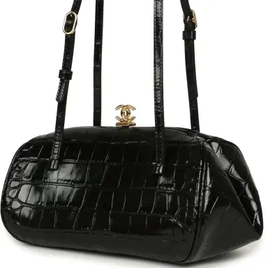 Chanel Chanel Clutch Bag with Leather Straps Black Croc Embossed Calfskin Gold Hardware | Thumbnail 5 Chanel Chanel Clutch Bag with Leather Straps Black Croc Embossed Calfskin Gold Hardware | Thumbnail 5