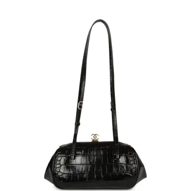Chanel Chanel Clutch Bag with Leather Straps Black Croc Embossed Calfskin Gold Hardware | Thumbnail 7 Chanel Chanel Clutch Bag with Leather Straps Black Croc Embossed Calfskin Gold Hardware | Thumbnail 7