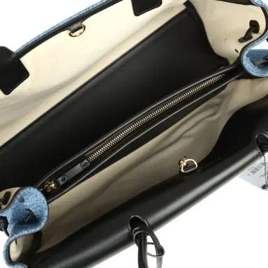 Chanel Chanel Large "Urban Essential" East West Shopping Tote Blue Denim, Black Caviar Gold Hardware | Thumbnail 7 Chanel Chanel Large "Urban Essential" East West Shopping Tote Blue Denim, Black Caviar Gold Hardware | Thumbnail 7