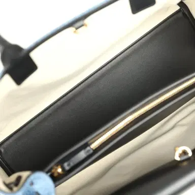 Chanel Chanel Large "Urban Essential" East West Shopping Tote Blue Denim, Black Caviar Gold Hardware | Thumbnail 9 Chanel Chanel Large "Urban Essential" East West Shopping Tote Blue Denim, Black Caviar Gold Hardware | Thumbnail 9
