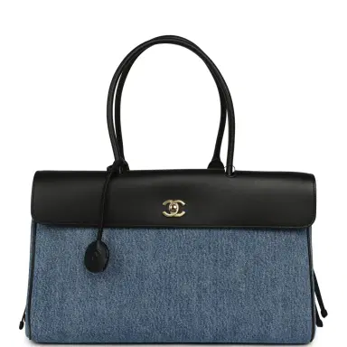 Chanel Chanel Large "Urban Essential" East West Shopping Tote Blue Denim, Black Caviar Gold Hardware | Thumbnail 1 Chanel Chanel Large "Urban Essential" East West Shopping Tote Blue Denim, Black Caviar Gold Hardware | Thumbnail 1