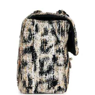Chanel Chanel Maxi Leopard Print "Souplissimo" Small Flap Bag Brown, Black, White Tweed, Mixed Fibers Gold Hardware | Thumbnail 3 Chanel Chanel Maxi Leopard Print "Souplissimo" Small Flap Bag Brown, Black, White Tweed, Mixed Fibers Gold Hardware | Thumbnail 3