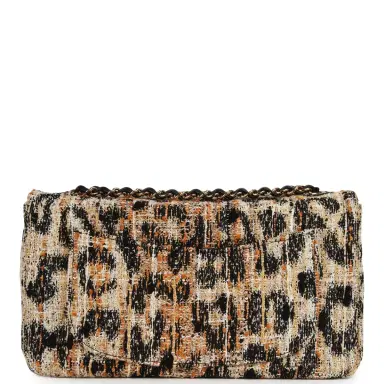 Chanel Chanel Maxi Leopard Print "Souplissimo" Small Flap Bag Brown, Black, White Tweed, Mixed Fibers Gold Hardware | Thumbnail 4 Chanel Chanel Maxi Leopard Print "Souplissimo" Small Flap Bag Brown, Black, White Tweed, Mixed Fibers Gold Hardware | Thumbnail 4