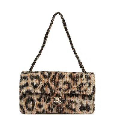 Chanel Chanel Maxi Leopard Print "Souplissimo" Small Flap Bag Brown, Black, White Tweed, Mixed Fibers Gold Hardware | Thumbnail 7 Chanel Chanel Maxi Leopard Print "Souplissimo" Small Flap Bag Brown, Black, White Tweed, Mixed Fibers Gold Hardware | Thumbnail 7