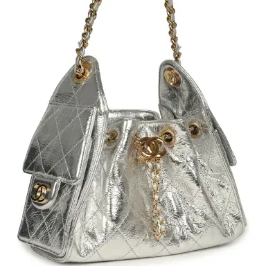 Chanel Chanel Mini 25 Hobo Bag Metallic Silver Caviar Gold Hardware | Thumbnail 2 Chanel Chanel Mini 25 Hobo Bag Metallic Silver Caviar Gold Hardware | Thumbnail 2