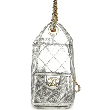 Chanel Chanel Mini 25 Hobo Bag Metallic Silver Caviar Gold Hardware | Thumbnail 4 Chanel Chanel Mini 25 Hobo Bag Metallic Silver Caviar Gold Hardware | Thumbnail 4
