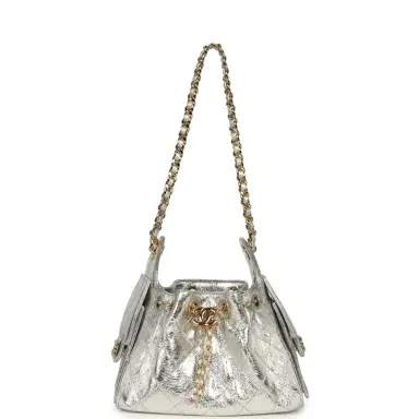 Chanel Chanel Mini 25 Hobo Bag Metallic Silver Caviar Gold Hardware | Thumbnail 6 Chanel Chanel Mini 25 Hobo Bag Metallic Silver Caviar Gold Hardware | Thumbnail 6