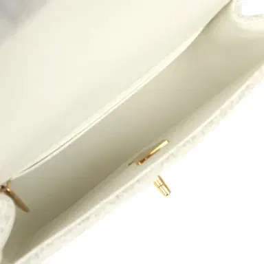Chanel Chanel Mini CC Rectangular Flap Bag with Top Handle White Tweed Brushed Gold Hardware | Thumbnail 8 Chanel Chanel Mini CC Rectangular Flap Bag with Top Handle White Tweed Brushed Gold Hardware | Thumbnail 8