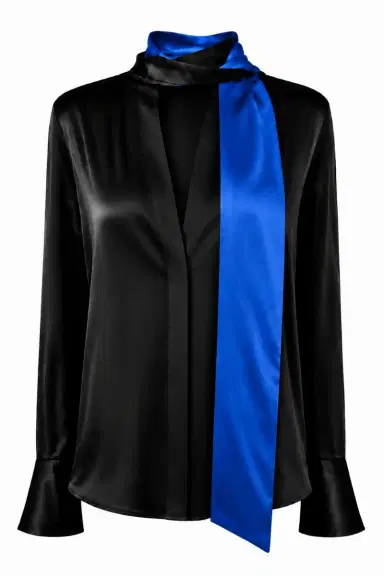 LaQuan Smith Long Sleeve Blouse with Keyhole Detail | Thumbnail 5 LaQuan Smith Long Sleeve Blouse with Keyhole Detail | Thumbnail 5