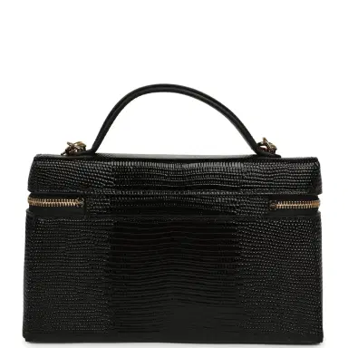 Chanel Chanel Top Handle Long Vanity Case with Chain Black Lizard Embossed Calfskin Gold Hardware | Thumbnail 4 Chanel Chanel Top Handle Long Vanity Case with Chain Black Lizard Embossed Calfskin Gold Hardware | Thumbnail 4