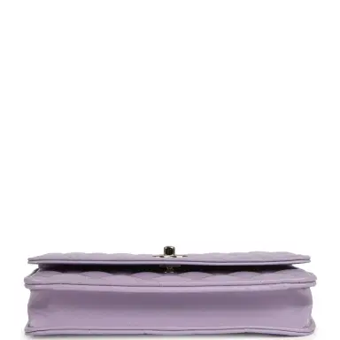 Chanel Chanel Wallet On Chain WOC Light Purple Shiny Lambskin Light Gold Hardware | Thumbnail 6 Chanel Chanel Wallet On Chain WOC Light Purple Shiny Lambskin Light Gold Hardware | Thumbnail 6