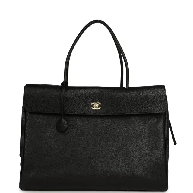 Chanel XXL "It Girl" Shopping Tote Black Calfskin Gold Hardware Chanel XXL "It Girl" Shopping Tote Black Calfskin Gold Hardware