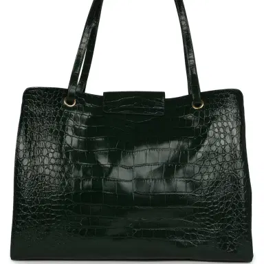Chanel Chanel XXL "It Girl" Shopping Tote Dark Green Croc Embossed Calfskin Gold Hardware | Thumbnail 4 Chanel Chanel XXL "It Girl" Shopping Tote Dark Green Croc Embossed Calfskin Gold Hardware | Thumbnail 4