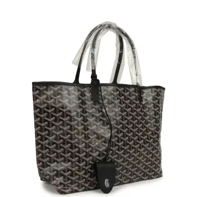 goyard Goyard Goyardine Black Saint Louis PM Tote Bag Palladium Hardware | Thumbnail 2 goyard Goyard Goyardine Black Saint Louis PM Tote Bag Palladium Hardware | Thumbnail 2