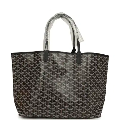 goyard Goyard Goyardine Black Saint Louis PM Tote Bag Palladium Hardware | Thumbnail 4 goyard Goyard Goyardine Black Saint Louis PM Tote Bag Palladium Hardware | Thumbnail 4