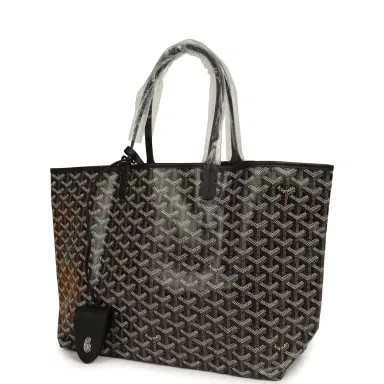 goyard Goyard Goyardine Black Saint Louis PM Tote Bag Palladium Hardware | Thumbnail 5 goyard Goyard Goyardine Black Saint Louis PM Tote Bag Palladium Hardware | Thumbnail 5