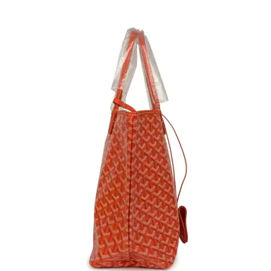 goyard Goyard Goyardine Canvas Orange Saint Louis PM Tote Palladium Hardware | Thumbnail 4 goyard Goyard Goyardine Canvas Orange Saint Louis PM Tote Palladium Hardware | Thumbnail 4